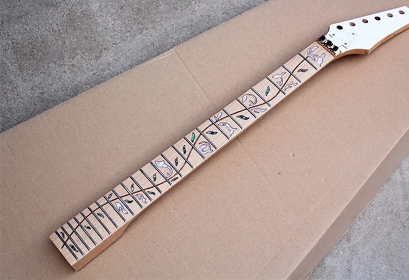 

Wholesale 6 strings 24 frets maple fretsboard with the tree of life inlay electric guitar neck can be customized 9147
