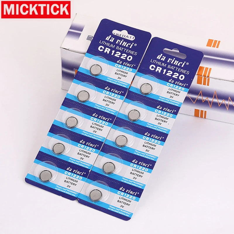 5 шт./упак. CR1220 батарейки DL1220 BR1220 LM1220 ячейки монета литиевая Батарея 3В CR 1220 для