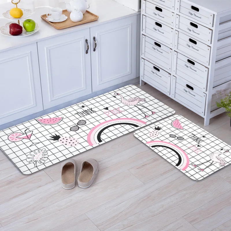 

Cartoon Flamingos Kitchen Bathroom Rectangle Mats For Living Room Bedroom Modern Style Decorative Floor Mats Non-Slip Carpet Rug