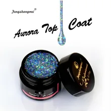 Fengshangmei 5 г Professional Гибридный гвоздь гель лак новый Aurora Top Coat лак долговечный лак для ногтей с блестками