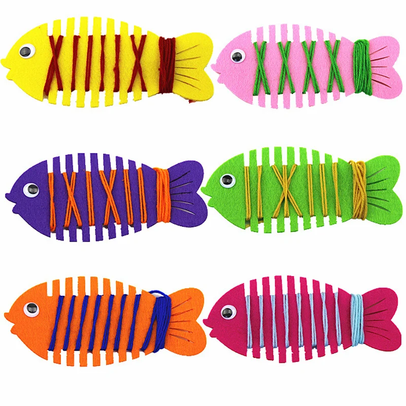 Kindergarten Wrapped Threading Wear Line Fish Manual Game Puzzle Early Learning Education Toys Montessori Teaching Aids Math Toy