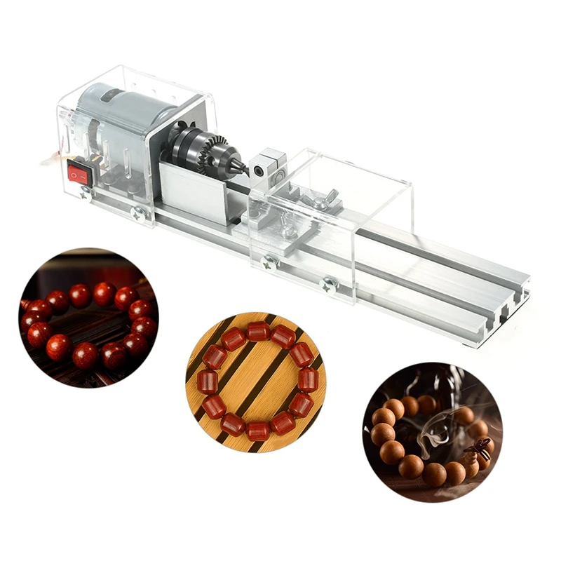 Wtyczka amerykańska, Mini tokarka koraliki maszyna 100W obróbka drewna Diy tokarka polerowanie cięcie Mini wiertarka obrotowa narzędzie standardowy zestaw z mocą S Wtyczka amerykańska, Mini tokarka koraliki maszyna 100W obróbka drewna Diy tokarka polerowanie cięcie Mini wiertarka obrotowa narzędzie standardowy zestaw z mocą S