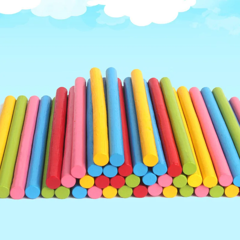 

100pcs Colorful Bamboo Counting Sticks Mathematics Montessori Teaching Aids Counting Rod Kids Preschool Math Learning Toy GYH