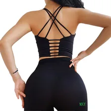 Ms тонкий ремешок спортивный прочный бюстгальтер для занятий йогой топ сексуальный для бега для фитнеса для спорта бюстгальтер спортивный топ для джоггинга спортивная одежда