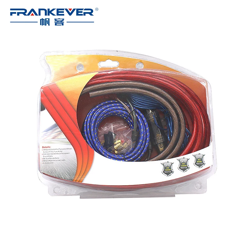 

Frankever HIFI 4GA Audio Cables Power Amplifier Car Speaker Woofer Subwoofer RCA Cables Power Line Fuse Suit