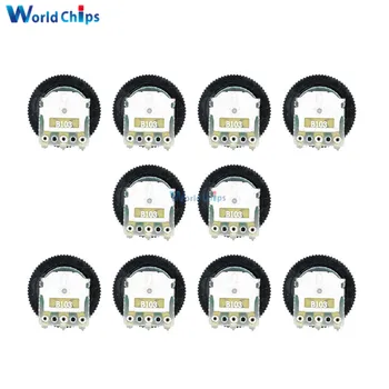 

10PCS B103 10K Ohm 3-Pin Single Linear Dial Wheel Potentiometer 16MM x 2MM