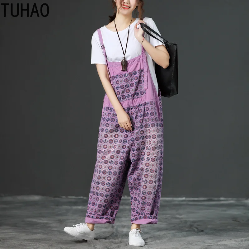 

2019 summer Wide Leg Trouser Women Vintage Bib Overalls Sleeveless Strappy Solid Loose Rompers Jumpsuits Pants Plus Size