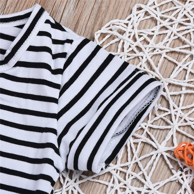 The new fashion cute design Newborn Infant Baby Girl Short Sleeve Striped Romper Jumpsuit Outfits Clothes  (4)