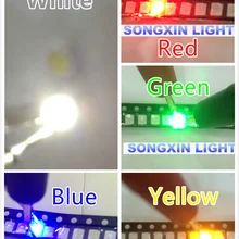 250 шт. супер яркий 3528 1210 SMD светодиодный красный/зеленый/синий/желтый/белый 50 шт. каждый светодиодный Диод 3,5*2,8*1,9 мм 3528 R/G/B/W/Y