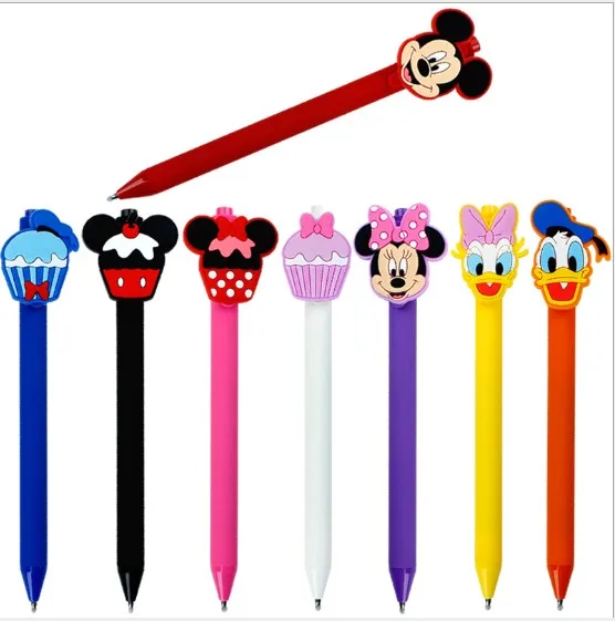 

Mickey Minnie candy color frosted 0.5 mm black gel pen Creative Learning stationery ball-point pen for kids