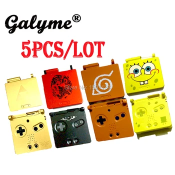 

5pcs/lot New Sponge Bob/ Naruto Limited Pattern Plastic Case Fit NintendoGame Boy Advance SP Cover Shell Game Console Housing
