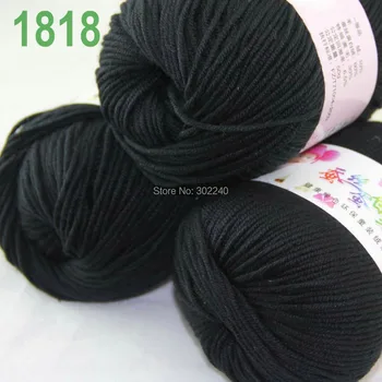 

Sale Lot of 3 balls x 50g (147y) Cashmere Silk velvet Hand knitting Yarn Black 1818