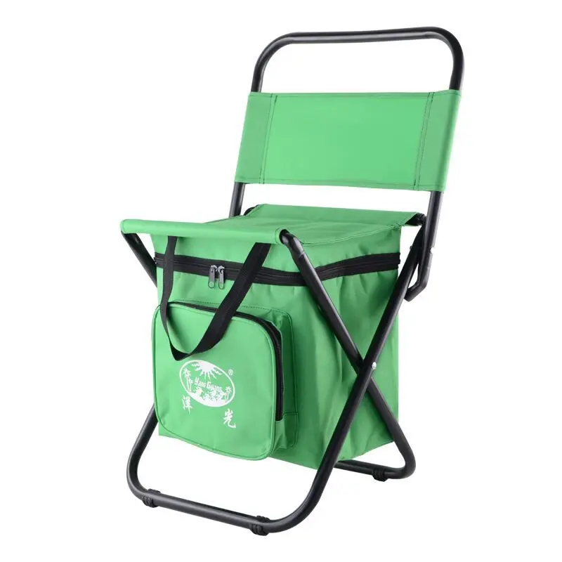 LDAJMW многофункциональная пляжная спинка стул ледяная сумка для термоса рыболовный стул для отдыха на открытом воздухе стул Дорожная сумка-холодильник для хранения - Цвет: Зеленый