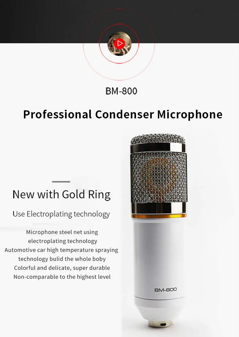 BM 800 Professional конденсаторный микрофон для компьютера аудио студия ПК Rrecording караоке штатив Стенд Поп фильтр для bm800 Mic