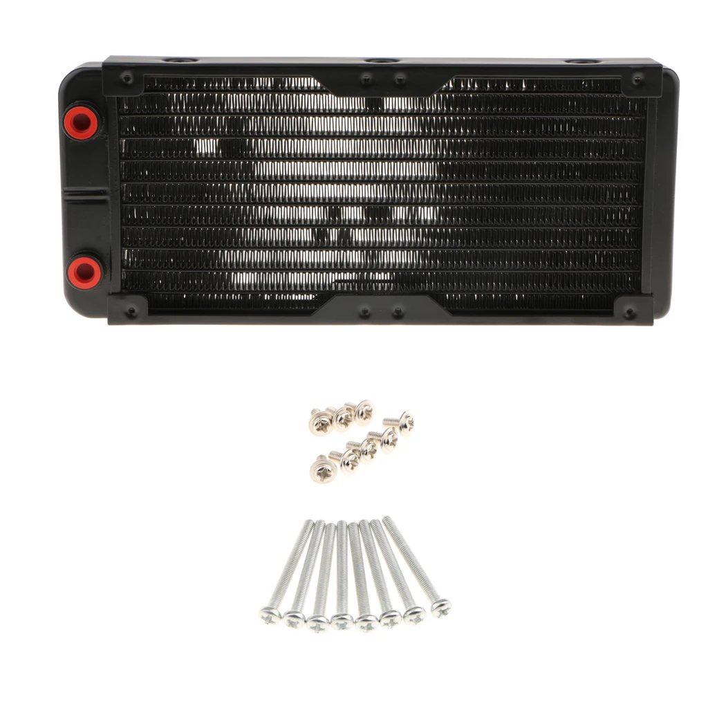 Aluminum Computer CPU 10 Pipes Water Cooling Radiator System 240mm G4/1
