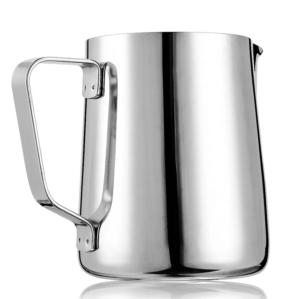 FINDKING Stainless Steel Frothing Pitcher Milk Pitcher 10 oz with Measurement Marks,Perfect for Espresso Machines, Milk Frothers