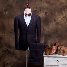 BOU костюм из кусков мужские костюмы профессиональные деловые английские сетки, чтобы культивировать свою мораль костюм