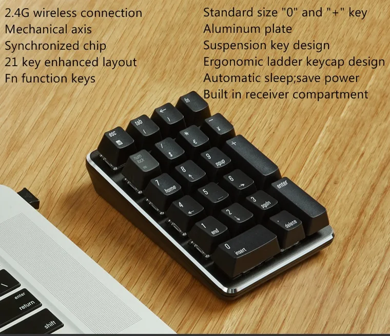 Все новые Magicforce Smart 21 ключ 2,4G Беспроводная Механическая цифровая клавиатура ноутбук, настольный компьютер, беспроводная клавиатура