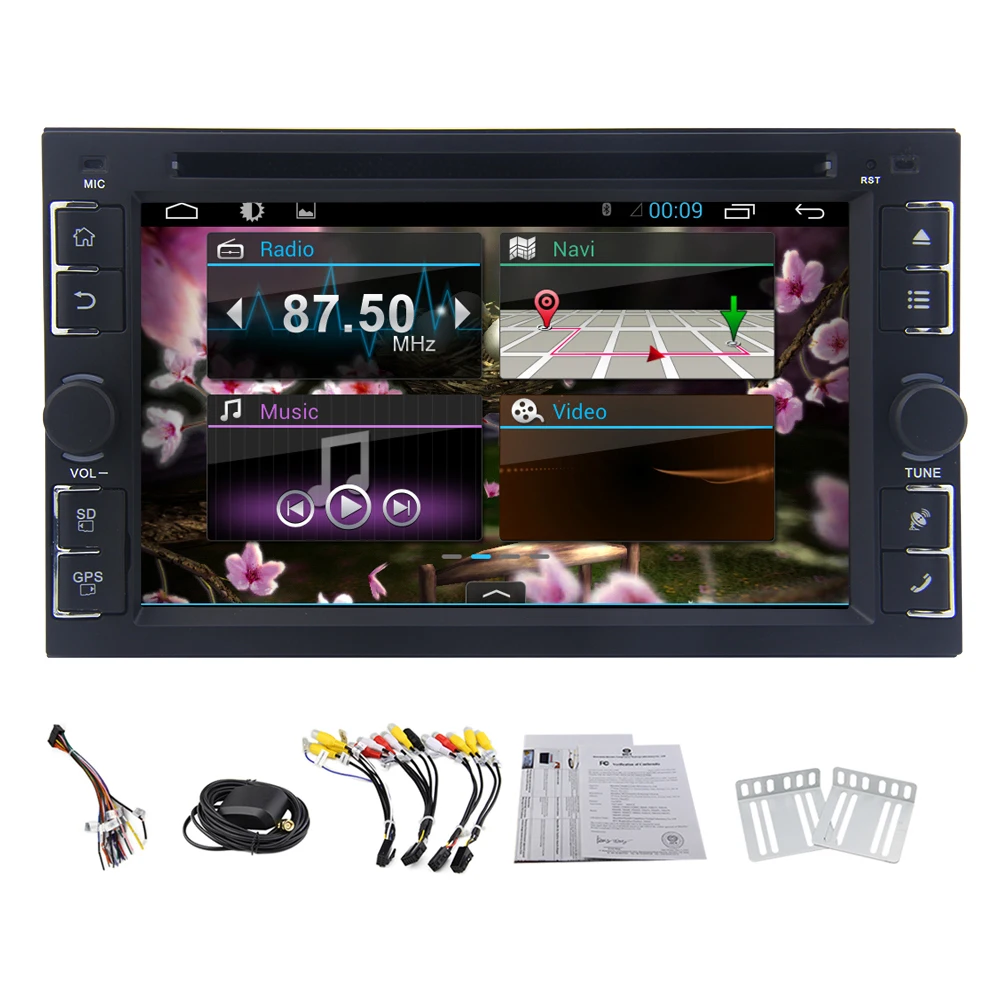 Audio OBD2 Music GPS Stereo WiFi 2 din Auto Bluetooth FM Capacitive 6.2