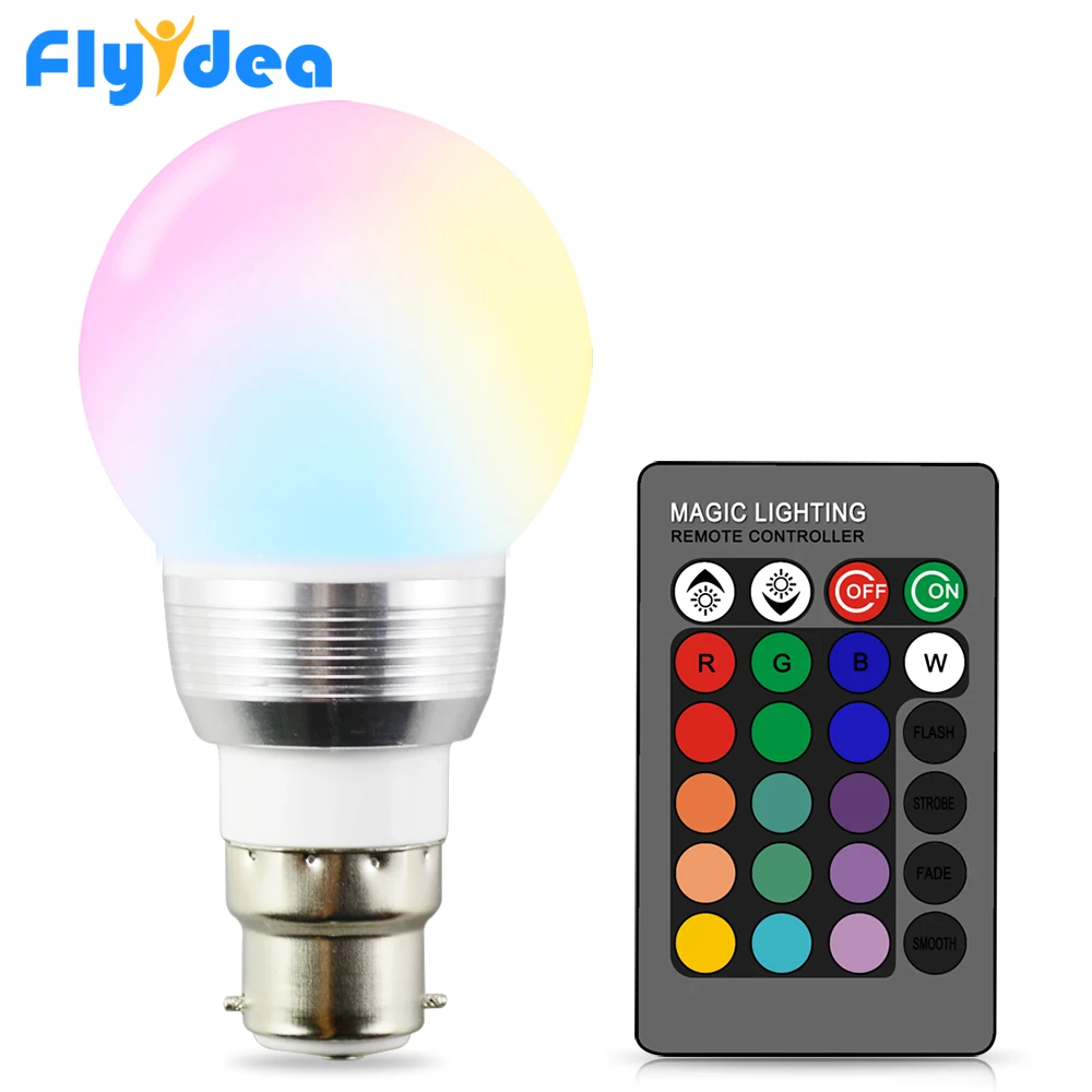 Светодиодный Ночной светильник лампа B22 rgb лампы для затемнения сценический ing +