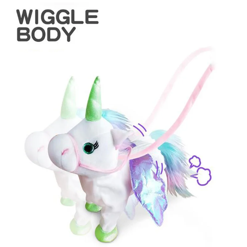 Cute Unicorn Doll Leash Flying Horse Can Walk Can Sing Plush Dolls For Poni Electric Unicorn Plush Toy Child Birthday Gift T0723 (9)