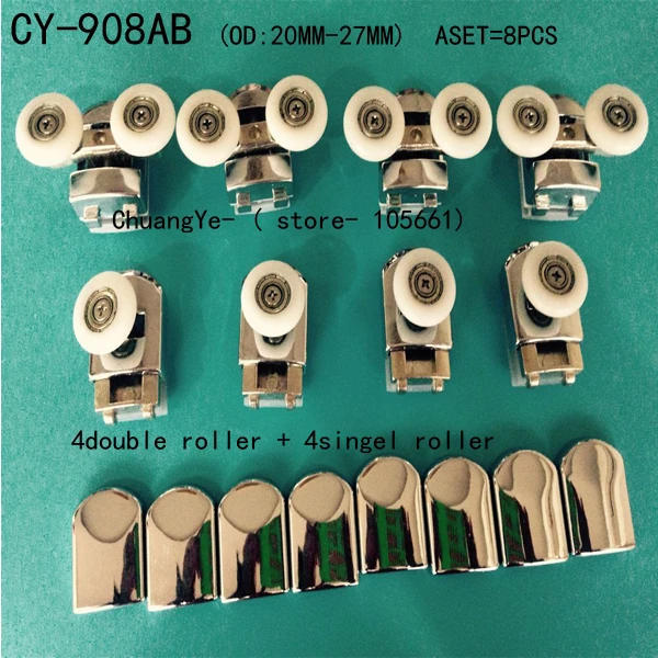 Set of 8 Shower Door Rollers Wheels Pulley Runners Roller 27mm Bathroom