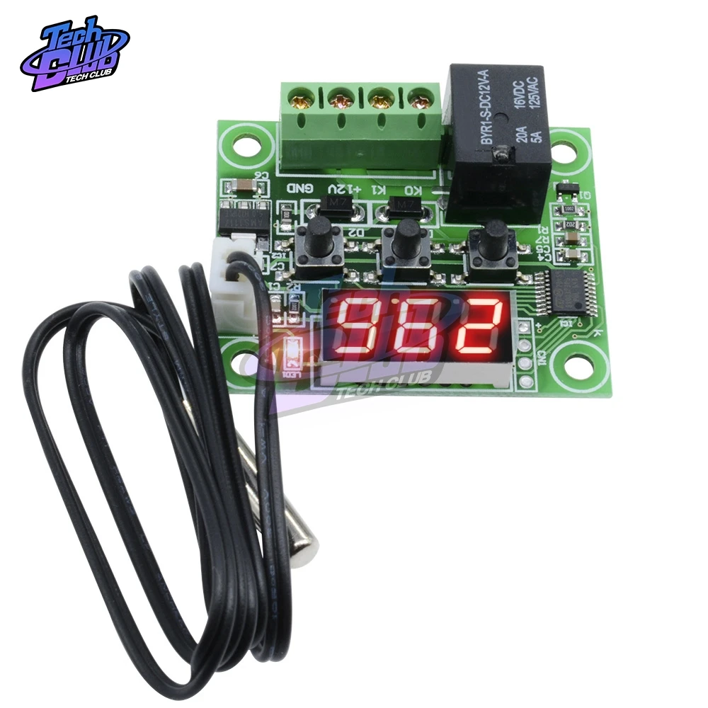 

W1209 DC 12V Heat Cool Temp Thermostat Temperature Control Switch Temperature Controller Thermometer Thermo NTC Sensor Case