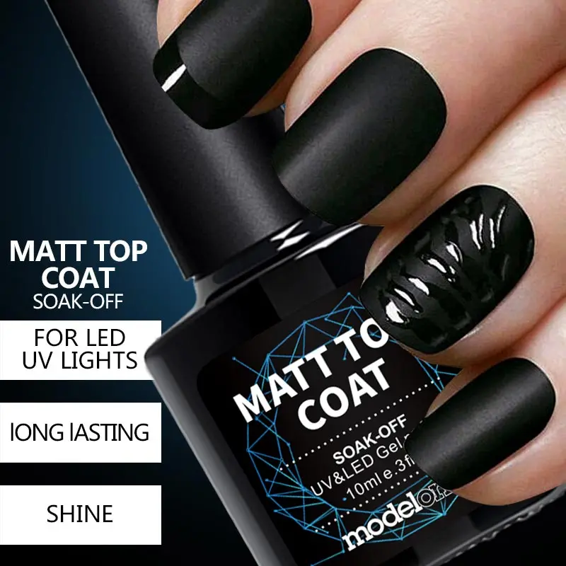 

Modelones 1Pcs Matte Top Coat UV Gel Nail Polish Long Lasting Matte Gel Lacquer Soak Off UV Led Matte Nail Top Coat