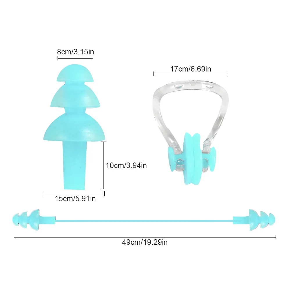 Профессиональный Плавание Заглушки для ушей, зажим для носа комплект Водонепроницаемый с анти-потерянный Мягкая Силиконовая защита для