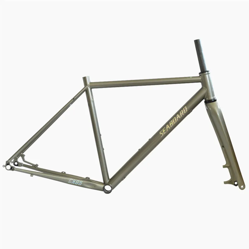 Sale SEABORAD barrel shaftCX Road bike Cr-mo Frame Carbon Fork 700C Classic Cyclocross Frameset Disc Brake 4130 Heat Treat Steel Fram 1