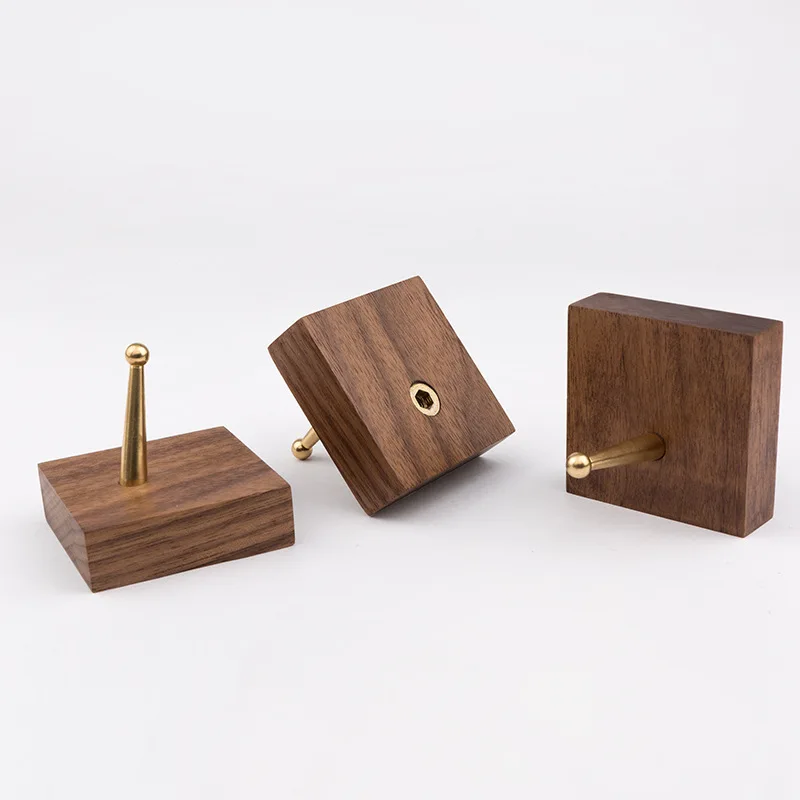 cheap Natural solid Wood Clothes Hanger Wall Mounted Coat Hook Decorative Key Holder Hat Scarf Handbag Storage Hanger Bathroom Rack