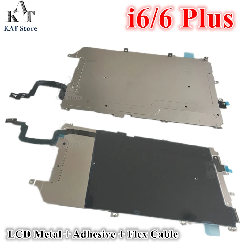 

1Pcs LCD Screen Back Metal Plate with Home Button Extend Flex Cable Preinstalled Replacment for iPhone 6 6G 6 Plus 4.7" 5.5"