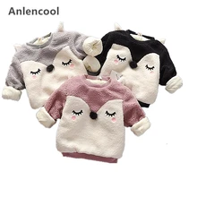 Anlencool/ модный кашемировый свитер для девочек, толстый шерстяной флисовый свитер на осень и зиму для девочек 0-3 лет, рубашка для маленьких девочек
