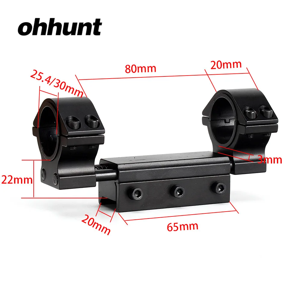 ohhunt 30mm Low Profile Rifle Scope Mount Rings Hunting Fit 20mm Picatinny Rail 