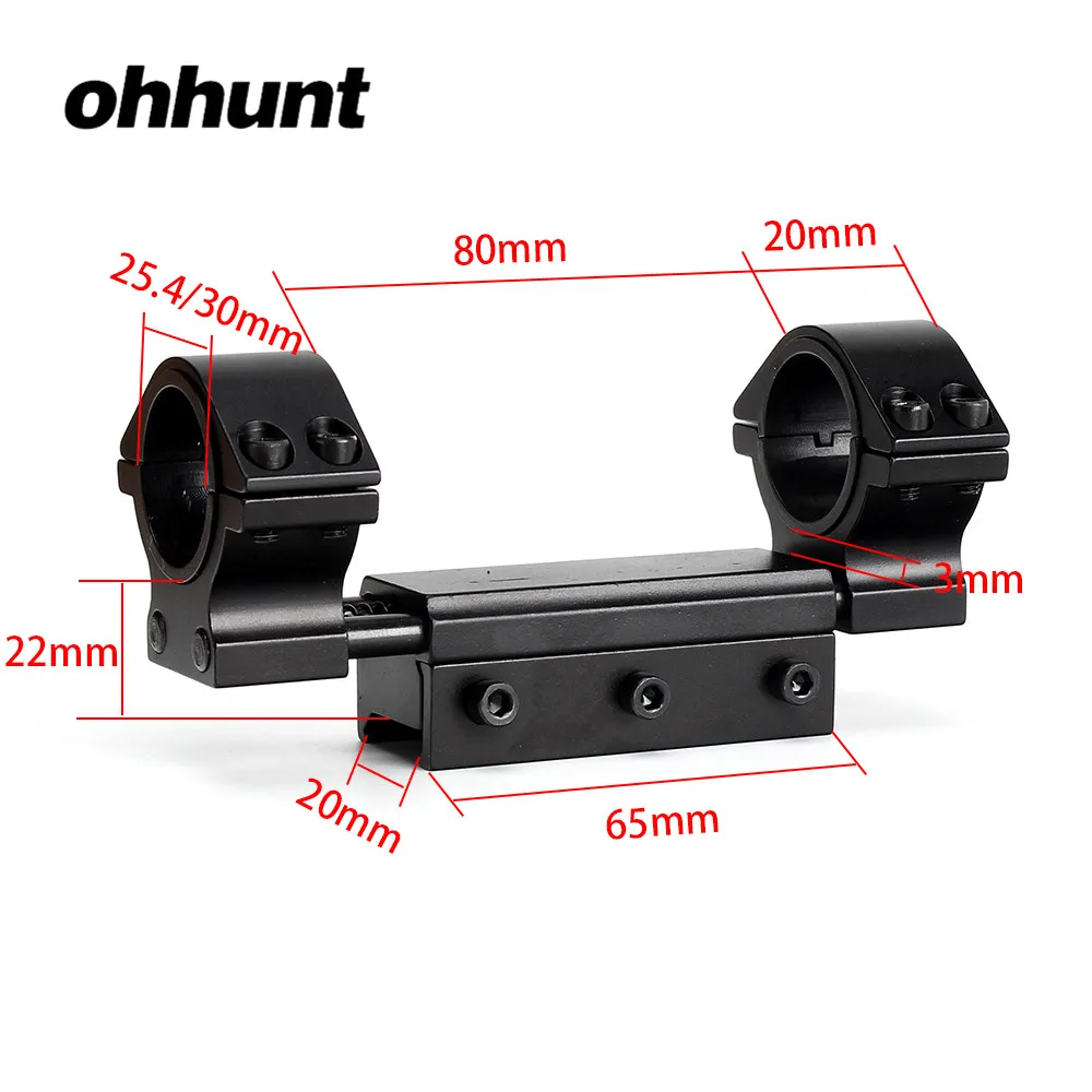 Goede Jacht ohhunt 25.4mm 30mm Luchtbuks Richtkijker Ringen Nul Terugslag Mount High Profile Past Picatinny Weaver Rail met Stop Pin