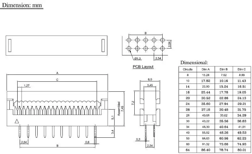 10 шт. в партии 2,54 мм Шаг 2x8 Pin 16 Pin мужской разъем IDC ленточный кабель переходник разъем