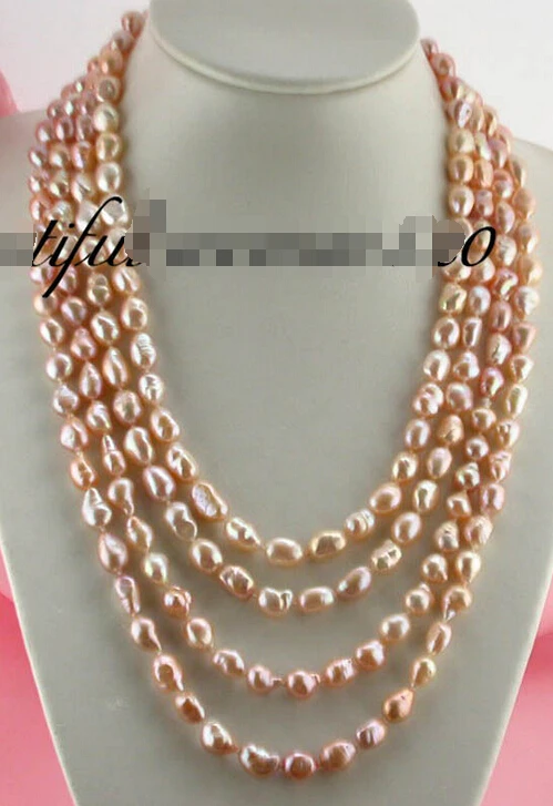 

z1722 100" 12mm baroque pink freshwater pearl necklace NEW