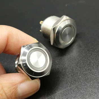 

5 Pieces 16mm Momentary Normal Open 3V 6V 12V 24V 220V Red Blue Green Electric Ring Led Waterproof Switch