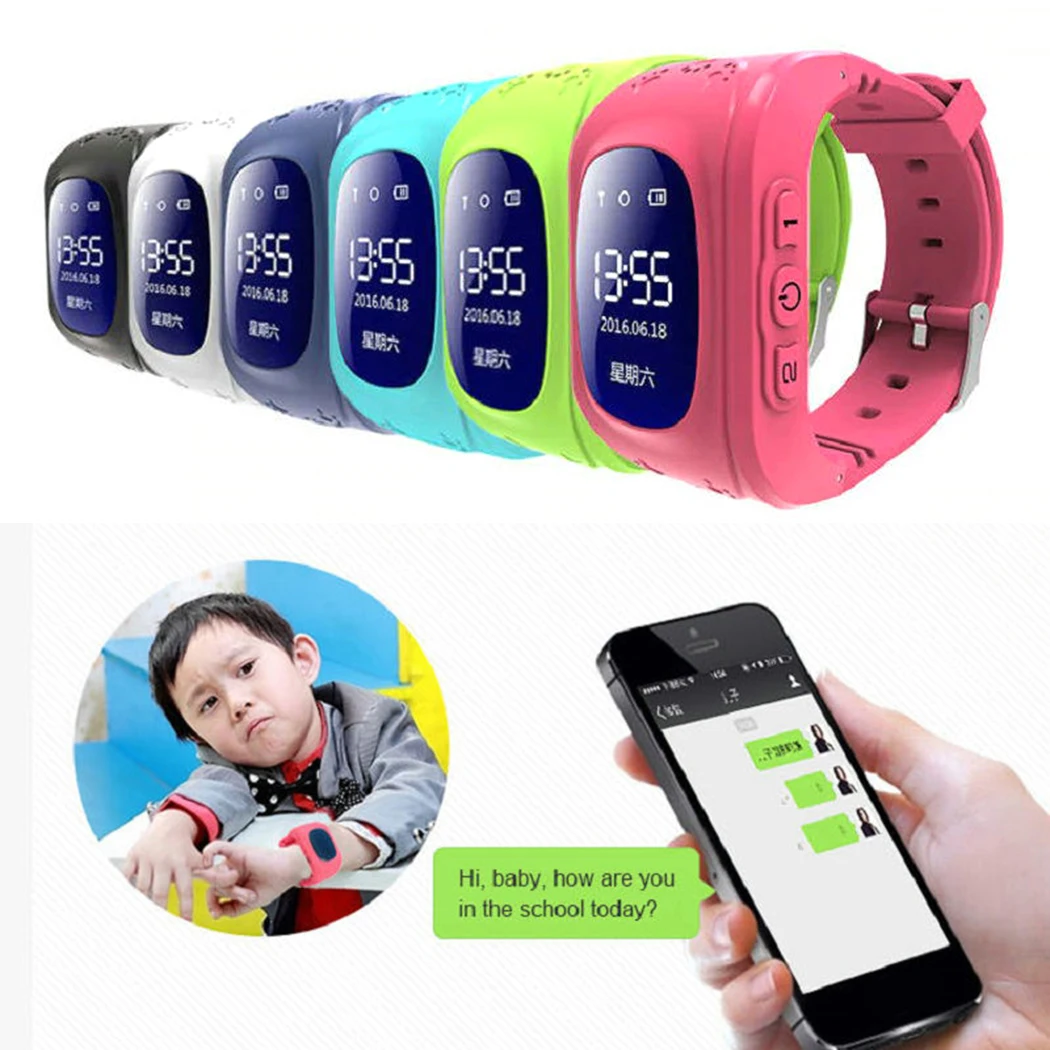 

Q50 OLED Children Smart Watches GPS Tracker SOS Anti Lost Monitoring Positioning Phone Kids GPS Baby Russian English