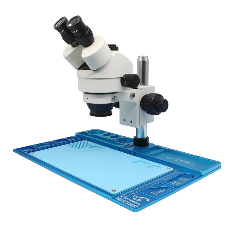 

7-45X Continuous Zoom Trinocular Microscope with Base Maintenance Platform Soldering Tool for Motherboard Mobile Phone Repairing