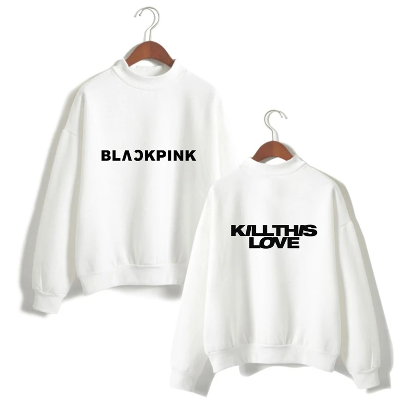 Blackpink Sweatshirt High Neck Blackpink Kpop Sweatshirts Popular Singer Women Hoodies Long Sleeve Hoodies Sweatshirt Oversized