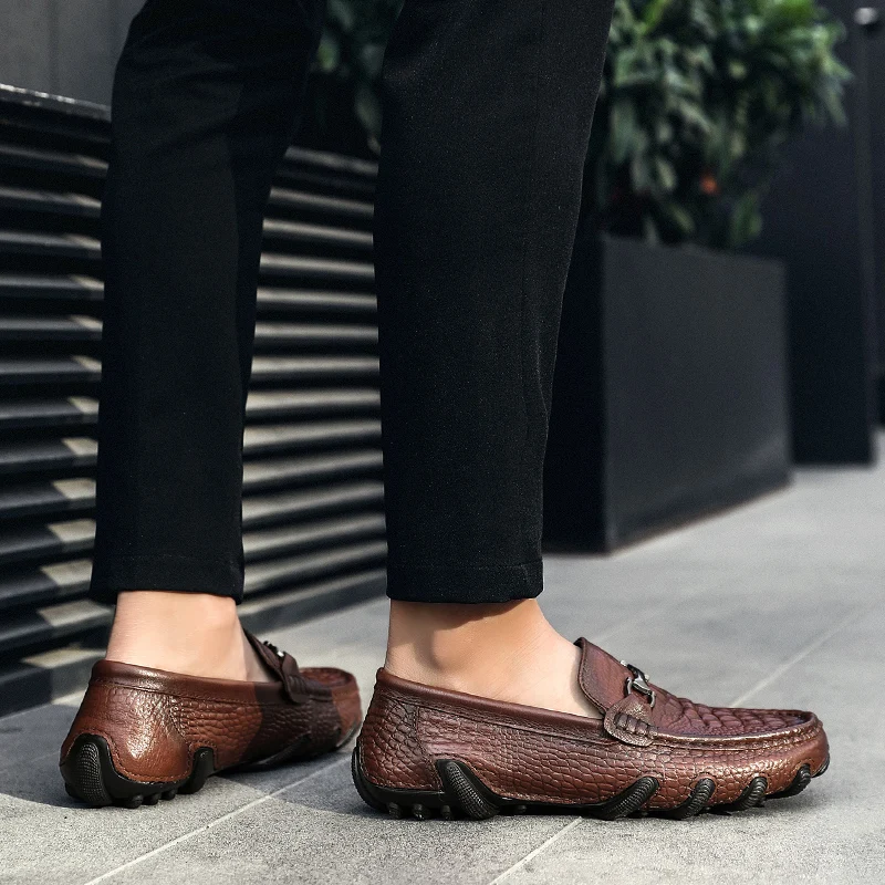 Большой размер 38–47; удобная повседневная обувь; лоферы; мужские туфли Высокое качество Натуральная кожа Туфли Для мужчин Туфли без каблуков Туфли-мокасины для вождения