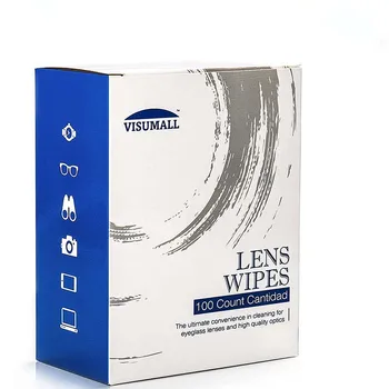 

Visumall High Quality Micro-fine tissue Alcohol Free Formula Eyewear eyeglass pre-moistened individually wrapped wipes 100 pcs