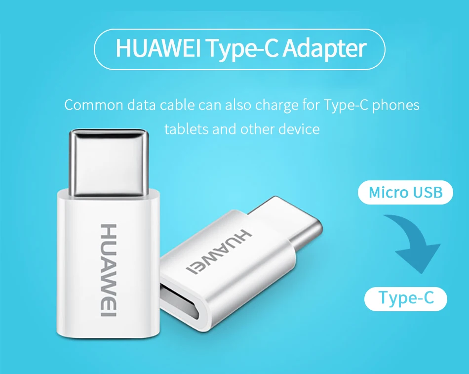 1Huawei Micro USB to Type C Converter Huawei P20 Pro Lite Type C Adapter Charging  P10 P9 Plus Lite Mate10 Mate9 Pro Lite