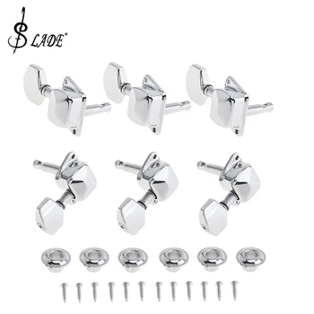 

Slade 6pcs Chrome Guitar Tuning Pegs 3R+3L Semi-closed Machine Heads Tuners for Acoustic Folk Guitar
