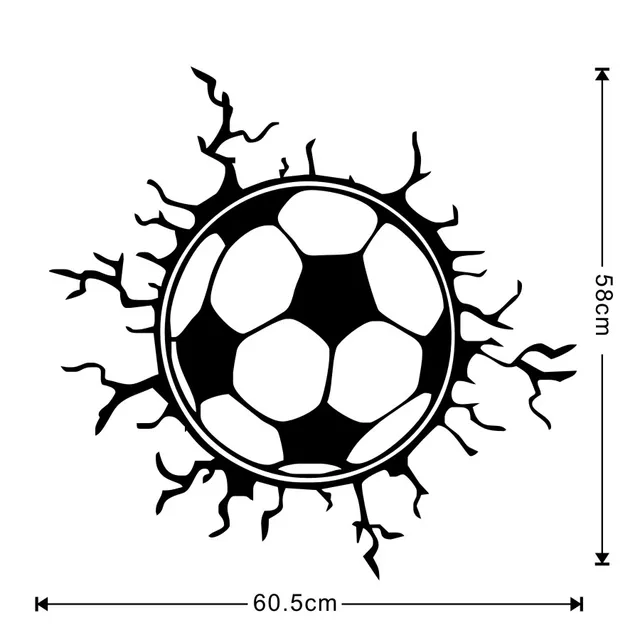 Wall Broken Football Wall Decals Vinyl Wall Sticker For Gym Room Living