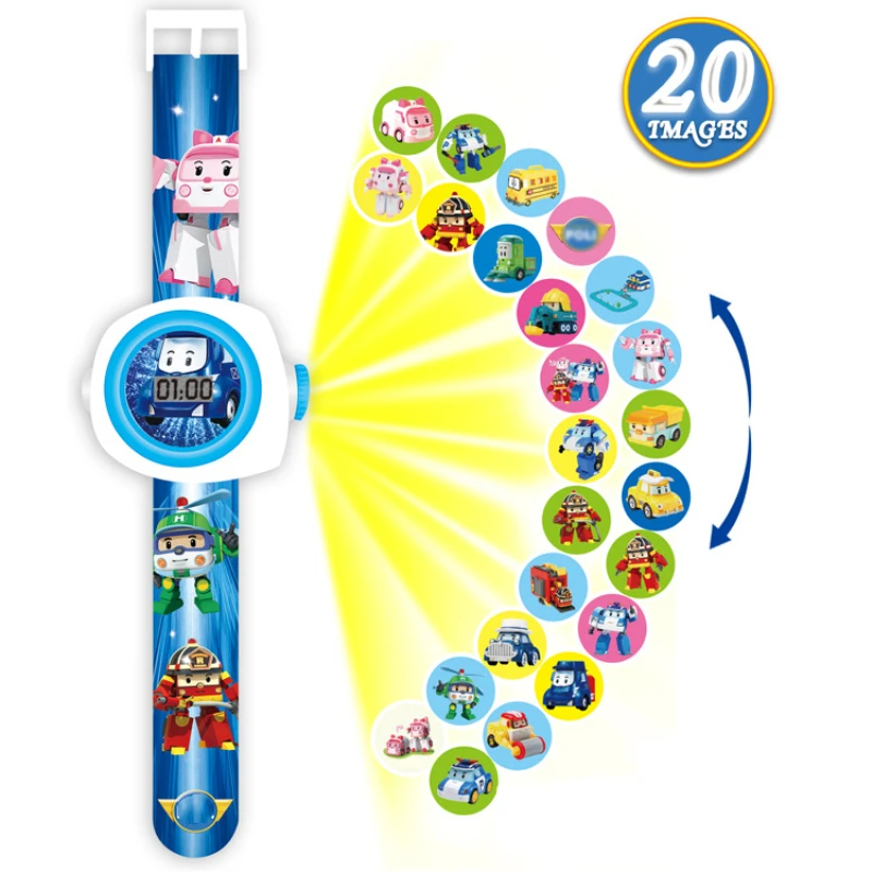 Princess Spiderman Kids Watches 20 Projection Cartoon Pattern Digital Child watch For Boys Girls LED Display Clock Relogio - Цвет: PO