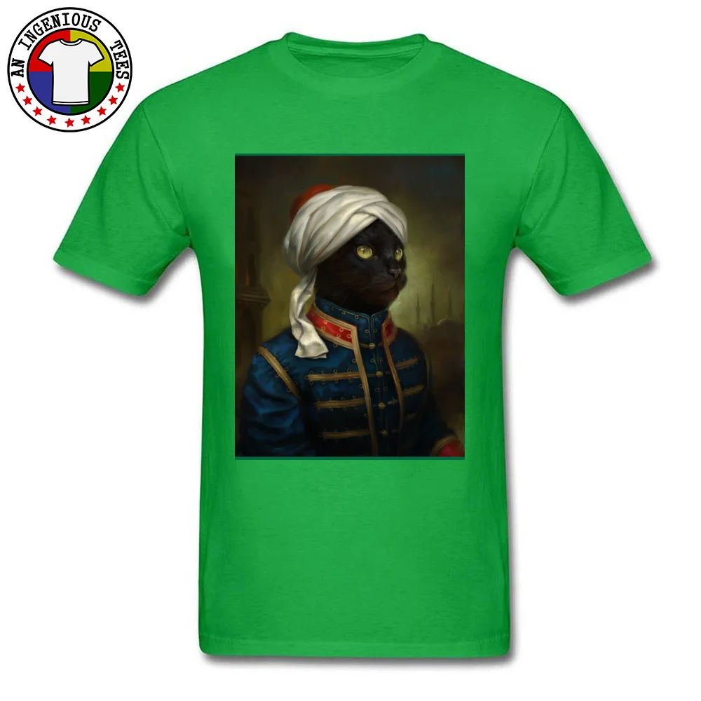 Design Funny Father Day All Cotton Crewneck Male Tops & Tees Street Sweatshirts Slim Fit Short Sleeve T-shirts The Hermitage Court Moor Cat 12076 green