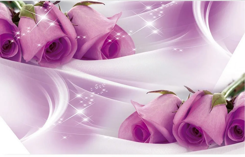 Online Buy Wholesale purple roses wallpaper from China 