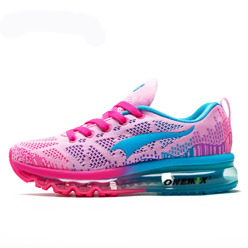 ONEMIX женская спортивная обувь для бега Женская прогулочная обувь с дышащей сеткой Светоотражающая спортивная обувь женские кроссовки большой размер 43 - Цвет: Pink